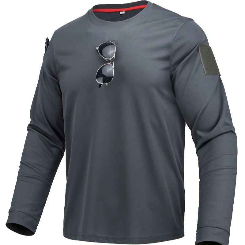 

Мужская тактическая быстросохнущая футболка с длинным рукавом для весны и осени, дышащий тренировочный костюм, влагоотводящий походный костюм.