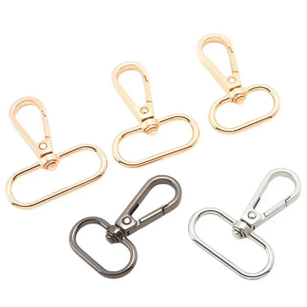 

50pcs Metal Lobster Buckle with Rotating O-shaped Tail for Bag Shoulder Straps Keychains Dog Chains Collar Buckles Accessories