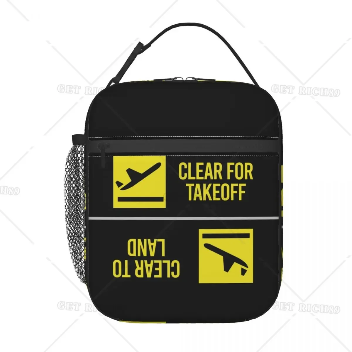 Clear for Takeoff Landing Resuable Lunch Box for Women Men Aviator Pilot Airplane Thermal Cooler Food Insulated Lunch Bag School