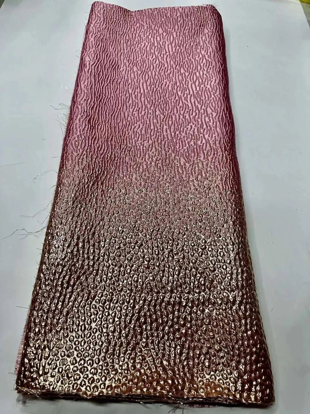 New African Brocade Fabric Jacquard Organza Lace 2025 Nigerian Damask Gradient Lace French Net Material Brocard Tissu AH1463