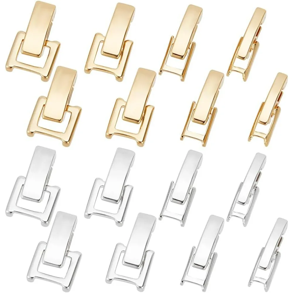 

16 шт., 2 цвета, 4 размера, латунные складные застежки, настоящая 24-каратная позолоченная складная застежка-удлинитель, долговечный набор для изготовления