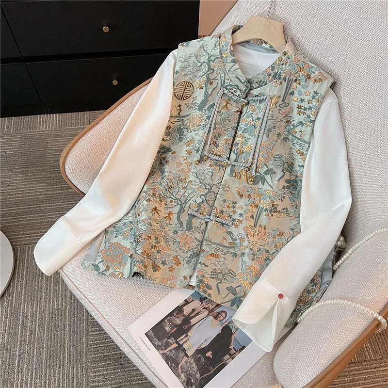 Spring Autumn Women\'s Vest 2024 New Fashion Stand-up collar Temperament Sleeveless Slim Casual Waistcoat  Lady Jacket Top