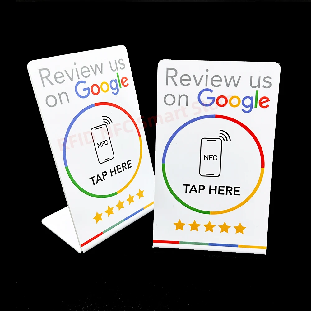 NFC Card Disaply for Google Reviews NFC Mobile Phone Tap URL Writing Social Business Review Cards NFC Stand