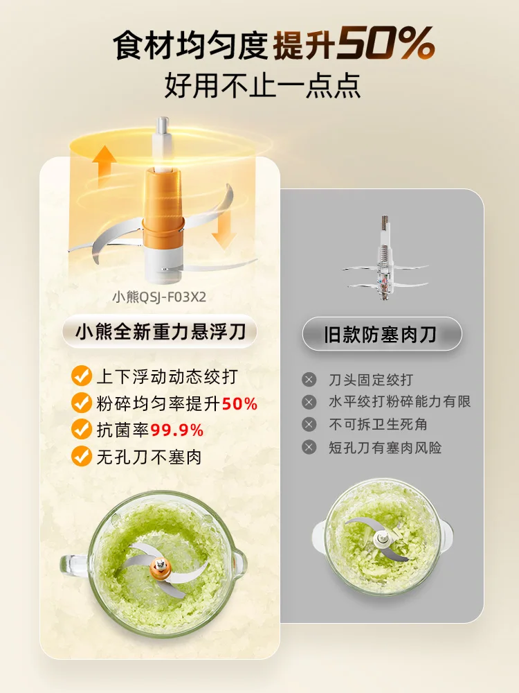 مفرمة لحم الدب المنزلية الكهربائية الصغيرة الأوتوماتيكية متعددة الوظائف ملء اللحوم سمك ماكينة طهي مفرمة اللحم الجديدة