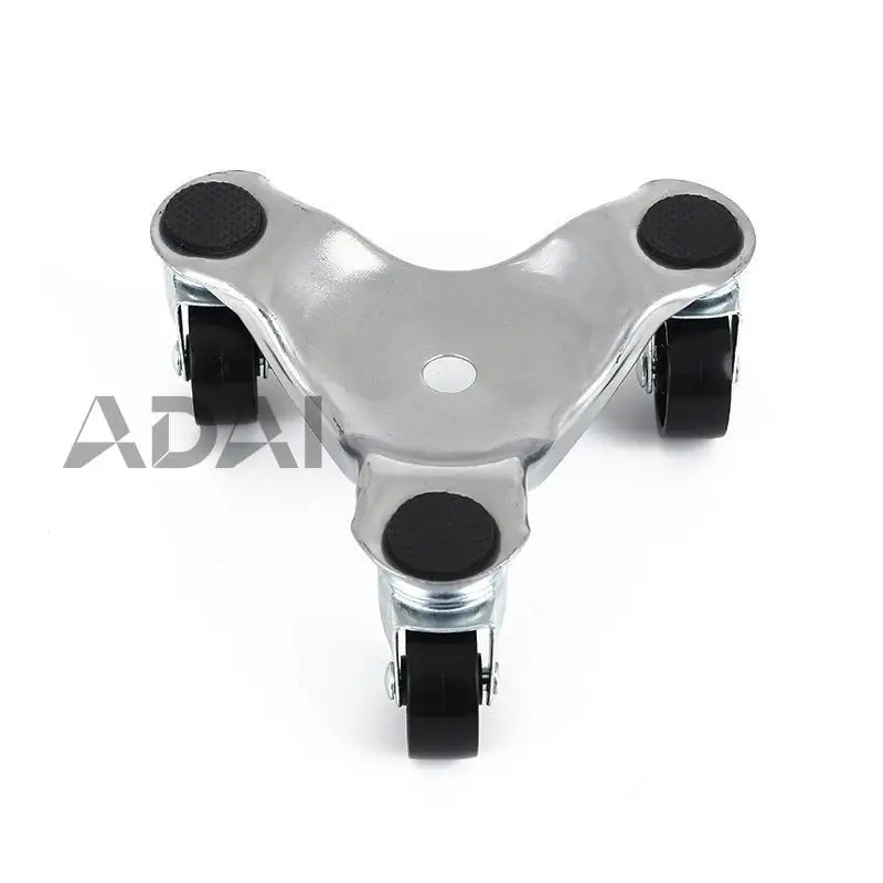 

Silver triangular iron transporter with universal wheel design for furniture, heavy objects, and effortless moving tools