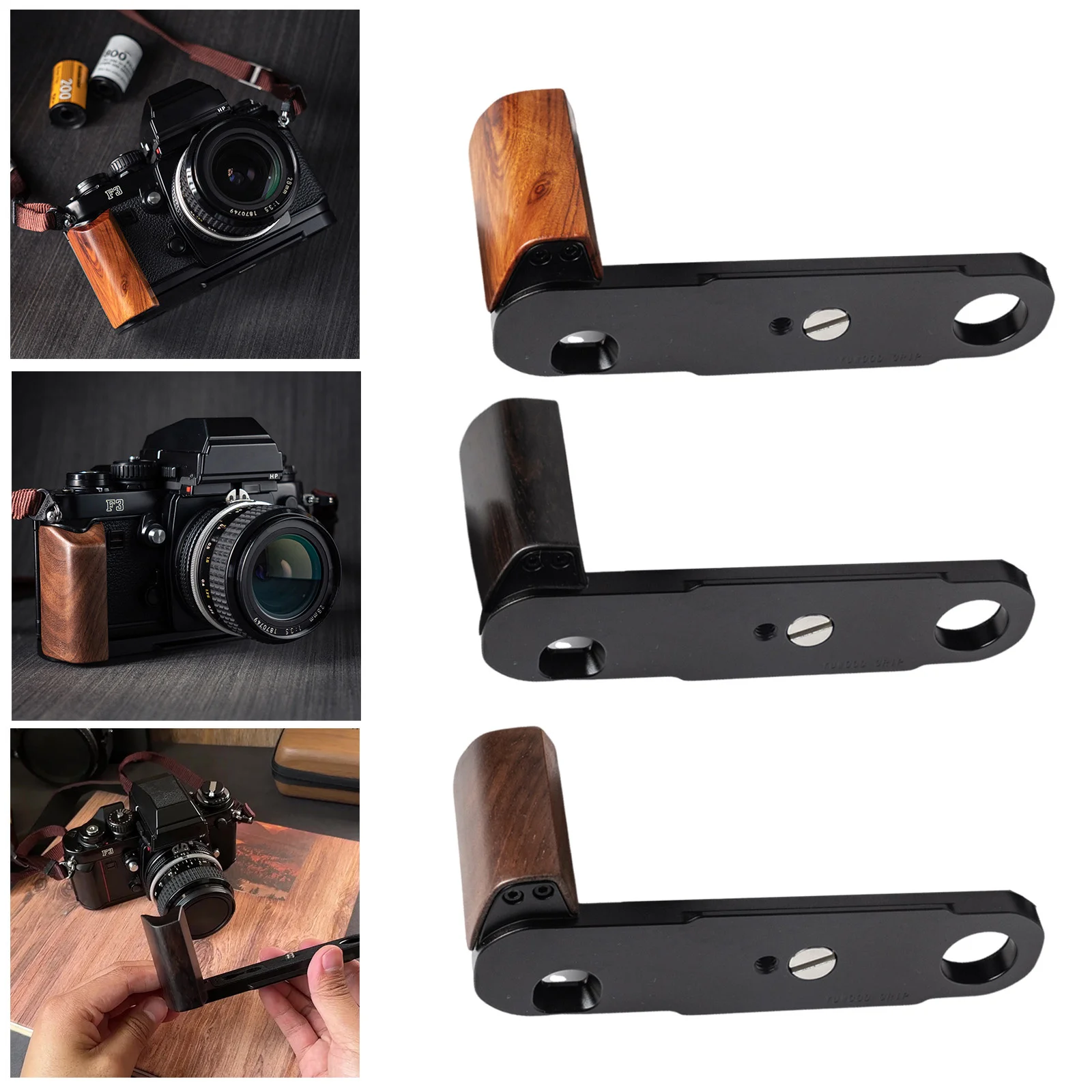 

New Wood L Hand Grip For Nikon F3 F3HP F3AF F3T Camera Aluminum Alloy Baseplate Simplicity camera accessories