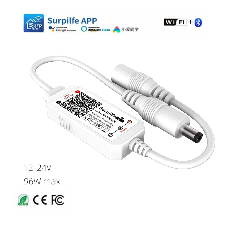 Strips Surplife Mini WiFi Dual-Mode Smart Dimmer: Control Your Single-Color PWM LED 12-24V