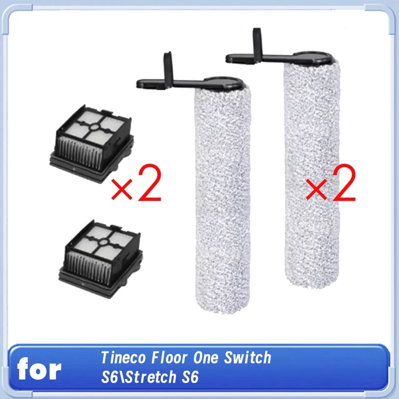 Roller Brush HEPA Filter Accessories For Tineco Floor One Switch S6/Stretch S6 Wet Dry Vacuum Cleaner Replacement Parts