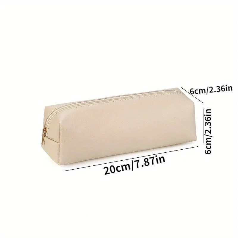 長くて大容量のレザーPUペンケース