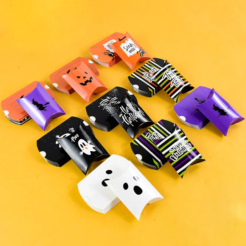 

10pcs Halloween Gift Boxes Pumpkin Ghost Bat Candy Cookie Bags For Kids Gift Packaging Boxes Trick Or Treat Halloween Decoration