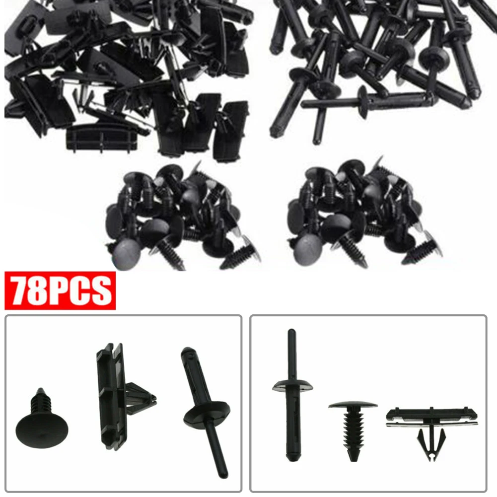78PCS Full Fender Flare Hardware Clip Mounting Kit For Jeep Wrangler JK 07-18 Plastic Black Fastener Screw Exterior Parts