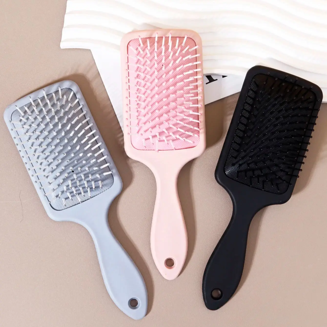 Massage Air Cushion Comb-Anti-Static Air Cushion Brush,Square Air Cushion Comb,ABS Plastic Handle,Special for Real Hair Wigs