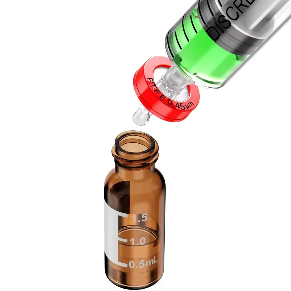 Syringe Filters,Hydrophobic PTFE Membrane 0.45μm Pore Size,13mm Diameter for Experimental Filtration Not Sterile 18Pcs by Ks-Tek
