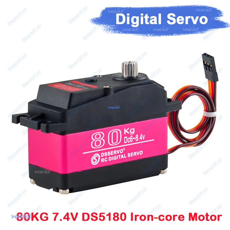 

DS5180 80KG Digital Servo 7.4V High Torque Waterproof IP66 Metal Gear 180 270 Degree 25T Arm HPI Baja 5B SS RC Car Crawler Part
