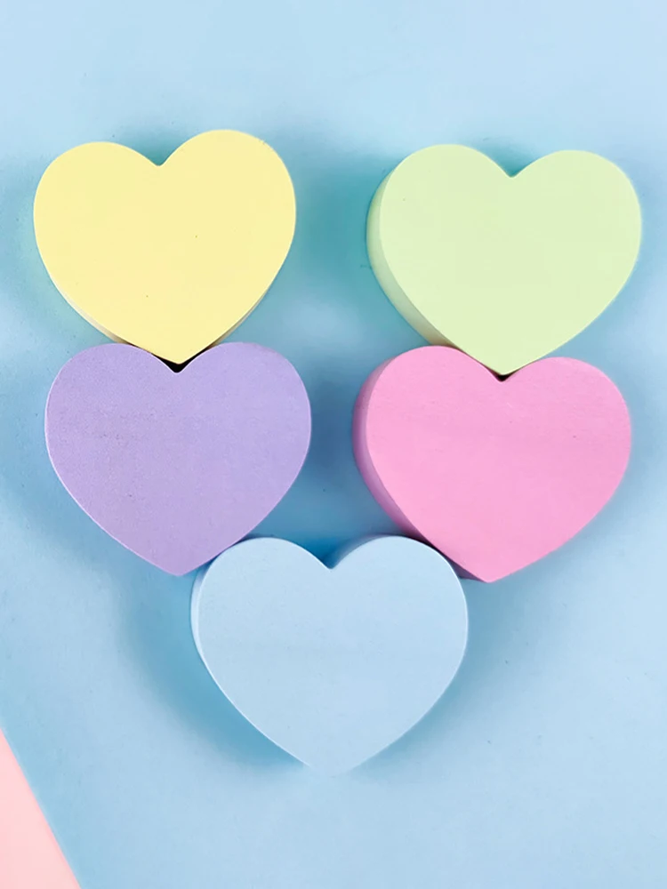 Heart-shaped Cute Mini Sticky Notes Note Book Self-adhesive Sticky Notes Notebook Planner Stickers School Stationery Supplies