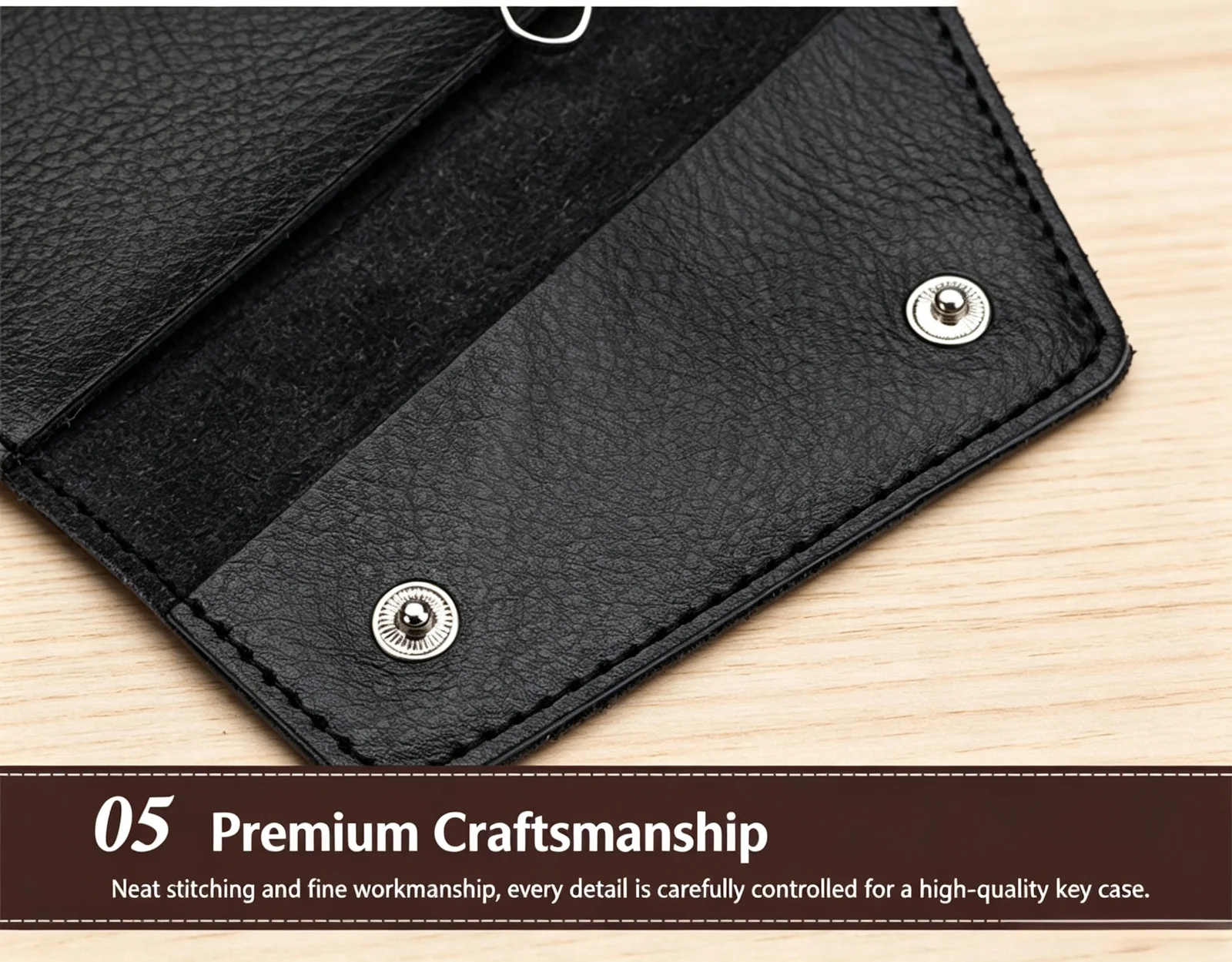 Echtes Leder Schlüsselanhänger Schlüsselhalter Organizer Tasche Autoschlüssel-Geldbörse Haushaltshelfer-Etui Mini-Kartenetui für Männer und Frauen Hochwertiges Geschenk – Detail 14