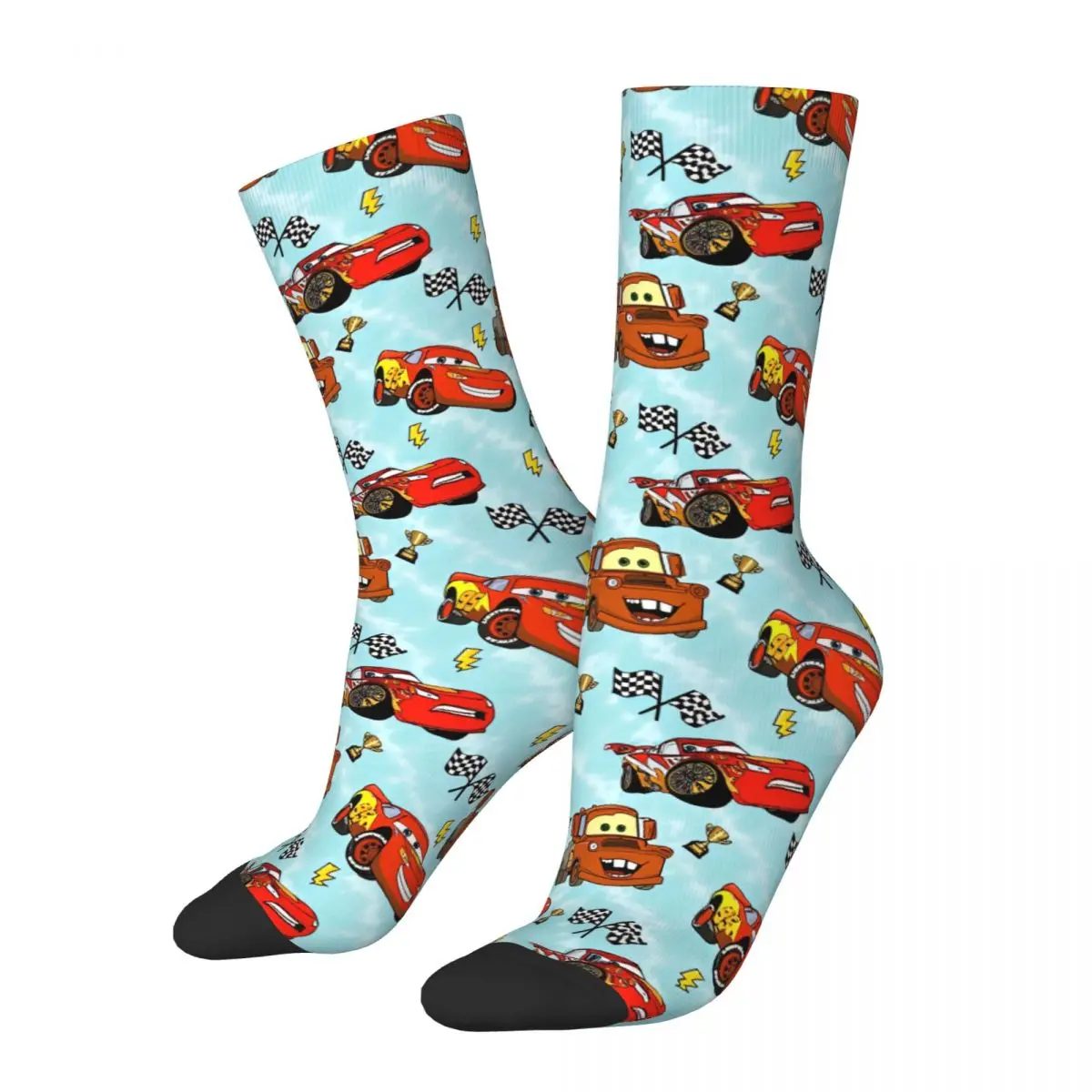 

Lightning Mcqueen Car Socks Merchandise Warm Crew Socks Breathable