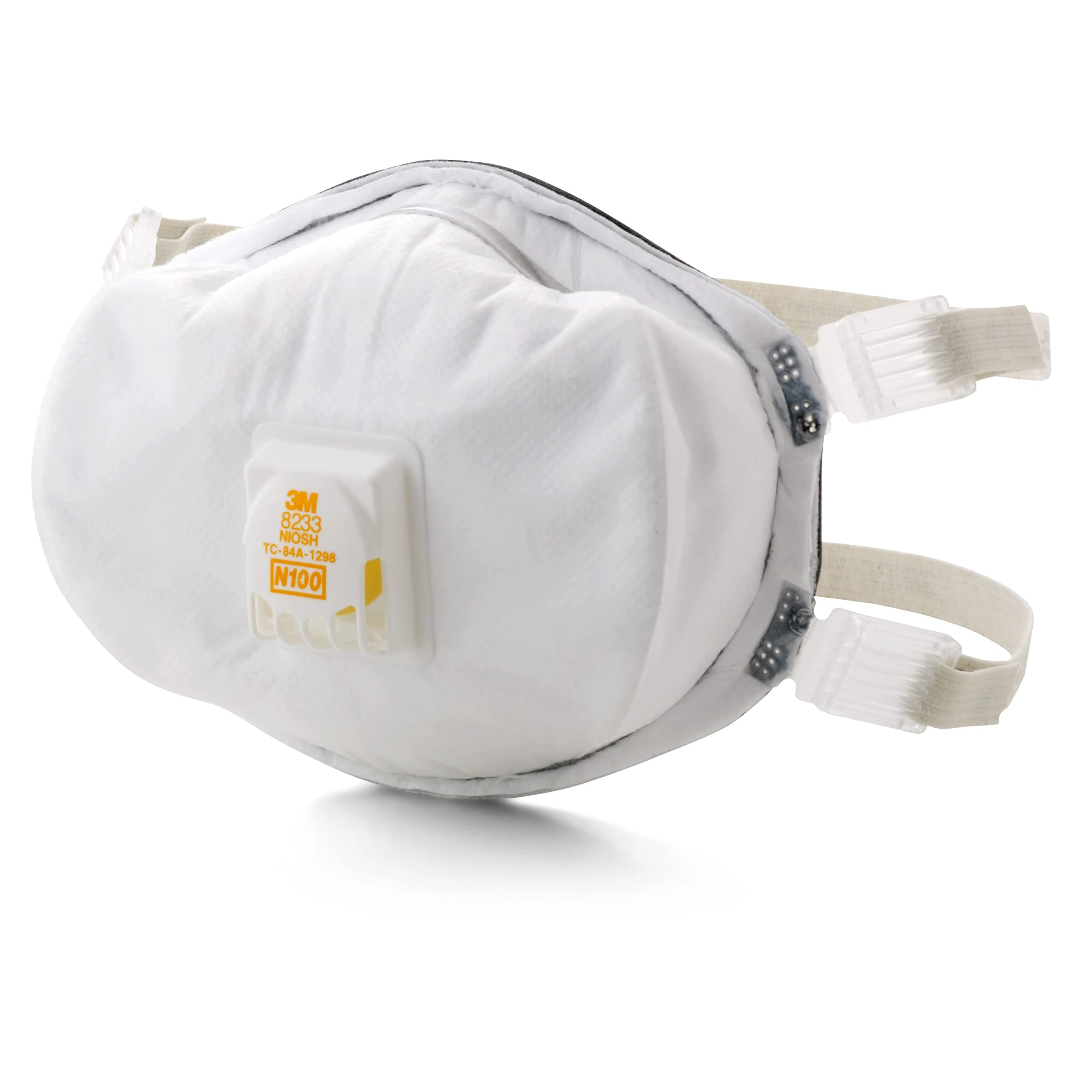 3M 8233 Mask N100 Lead Paint Removal Valved Respirator NIOSH For Non-Oil Based Particles Adjustable Soft Foam Faceseal