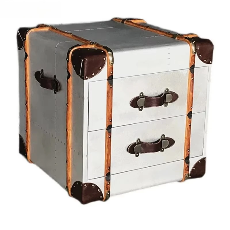 Industrial Cube Hand Wheel Brushed Black Retro Night Coffee Table Living Room Furniture Side Table Retro Night Stand