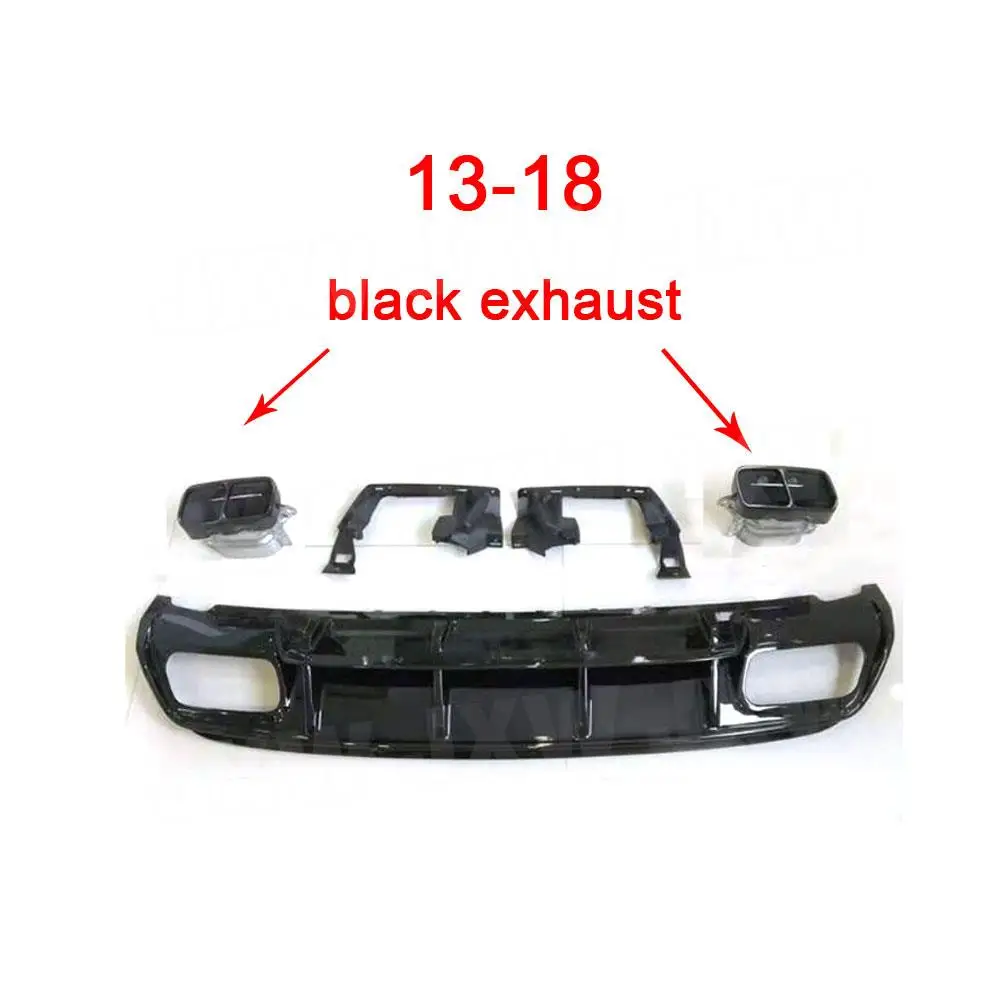 PP Rear Bumper Lip Diffuser with Exhaust Tips 4 Outlet for Mercedes Benz A Class W176 A45 AMG 2013-2019 Back Bumper Plate