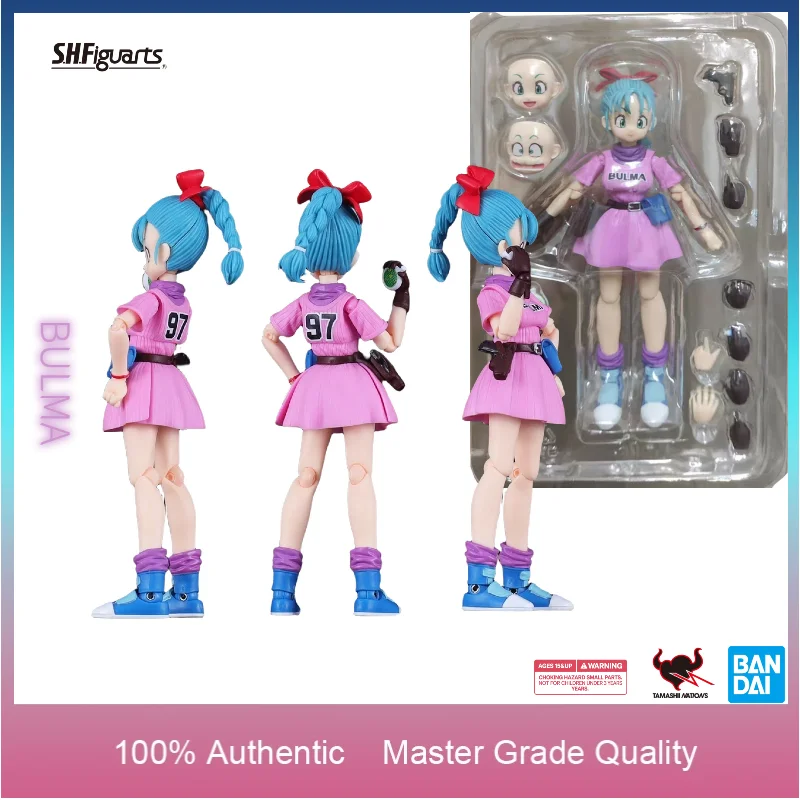 

In Stock Bandai S.H.Figuarts Dragon Ball Bulma Adventure Begins Childhood Bulma Pink Dress Action Figure Collectible Model