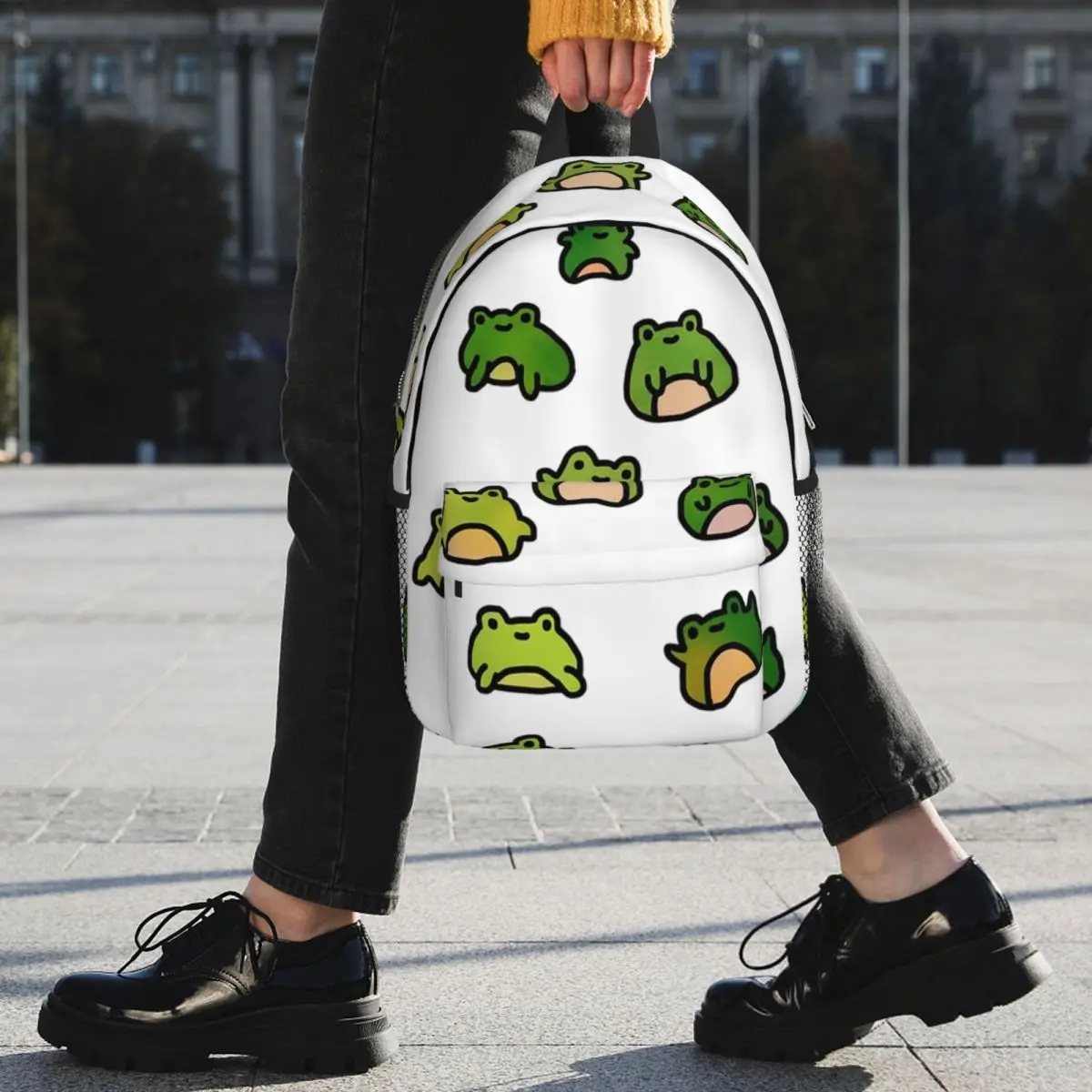 Frogs Doodle Backpacks Teenager Bookbag Cartoon Children School Bags Travel Rucksack Shoulder Bag Large Capacity