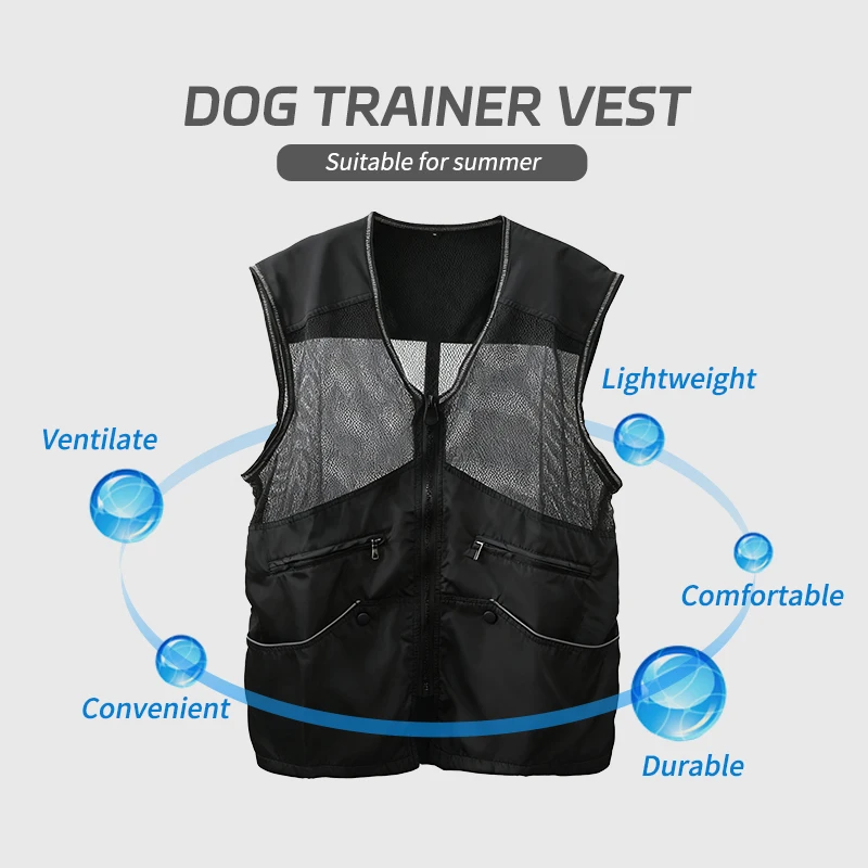 Leichte Mesh-Hundetrainingsweste mit Mehreren Taschen Bissresistent für Frühling-Sommer-Training – Detail 4