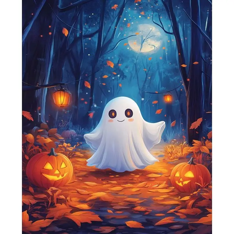 

RUOPOTY Хэллоуин тема призрак картина акриловая краска по номерам комплект для взрослых ремесленный набор для праздничных украшений