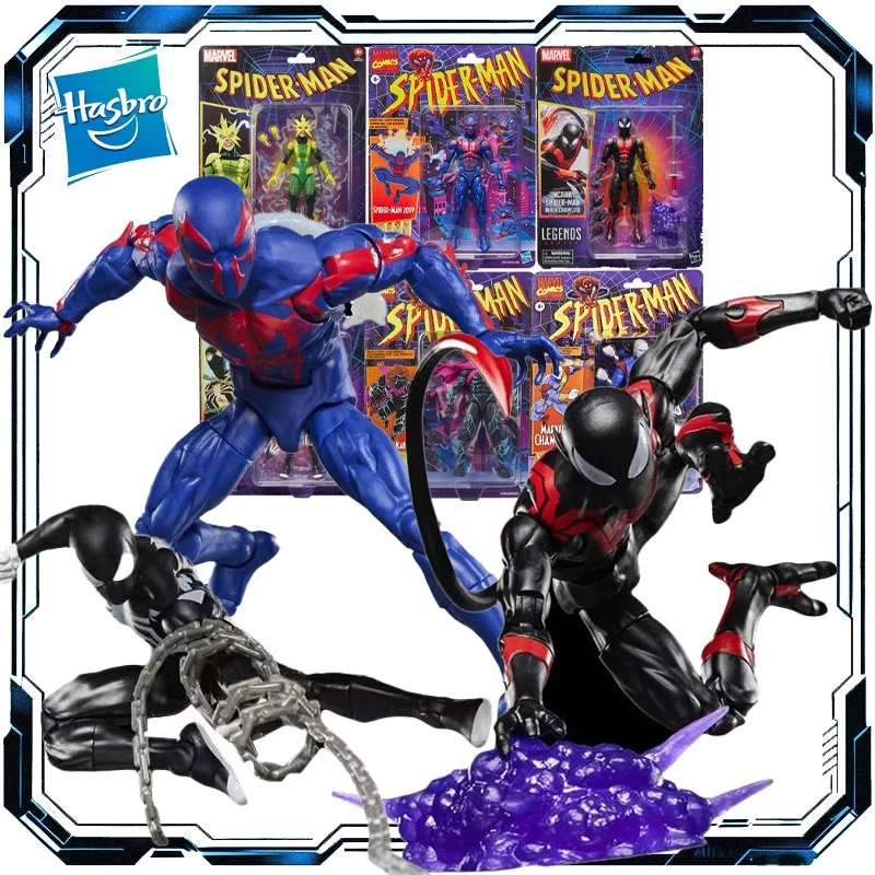 Hasbro Originele Marvel Legends Spider-Man Retro Opknoping 2099 Nightcrawler Symbiont Action Figure Speelgoed voor Jongens Meisjes Kids Gift
