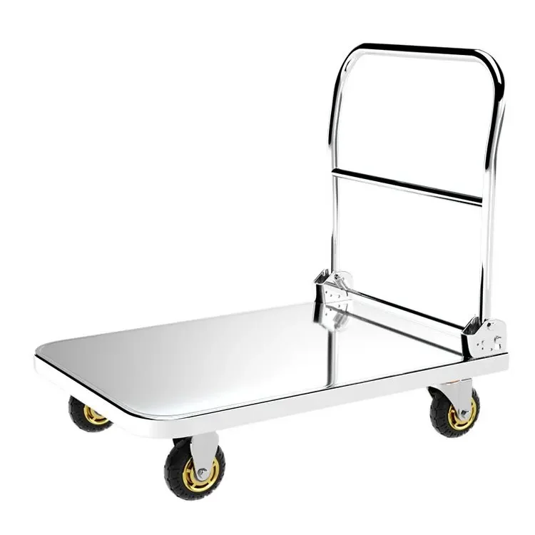 2026 100*60cm Industrial Steel Heavy Duty Foldable Platform Hand Trolley Cart High Load Capacity for Carrying Fabrication Servic