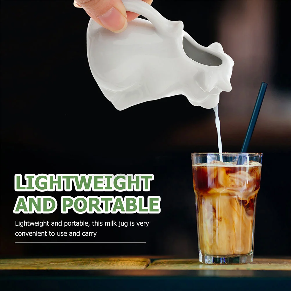 

2Pcs Ceramic Animal Creamer Jug Perfect Capacity Milk Coffee Sauce Container Lightweight Portable Kitchen Dining Room