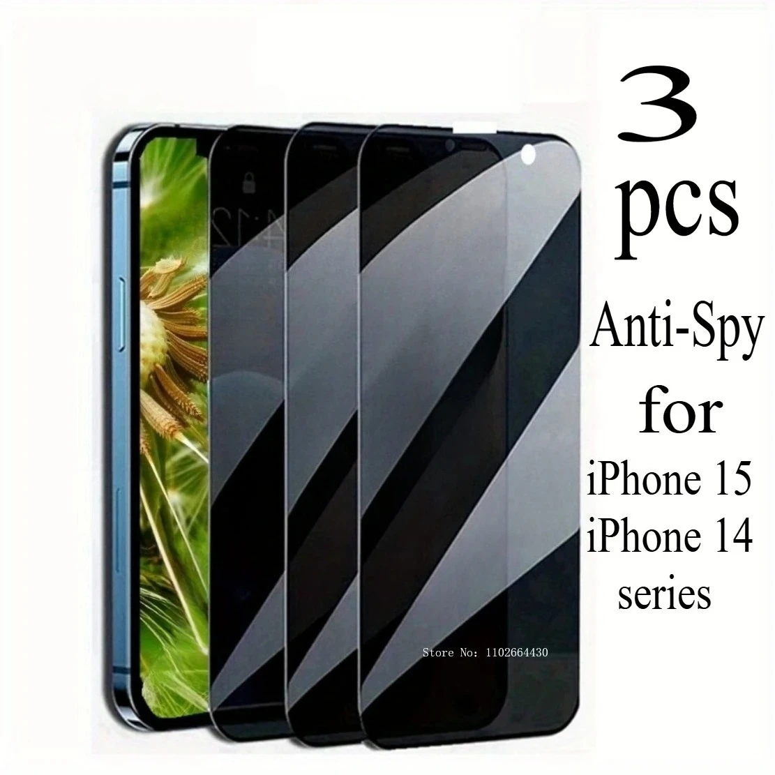 

3 шт. противошпионская закаленная пленка для iPhone 15 14 Защитные пленки для экрана IPhone 15 14 Por Max с защитой от царапин для iPhone 15 14 Plus Glass