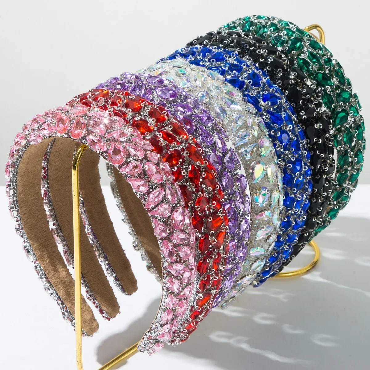 European and American Fashion Baroque Full of Diamonds Shiny Color Drill Headband Luxury Gorgeous Ball Banquet Hair Accessories