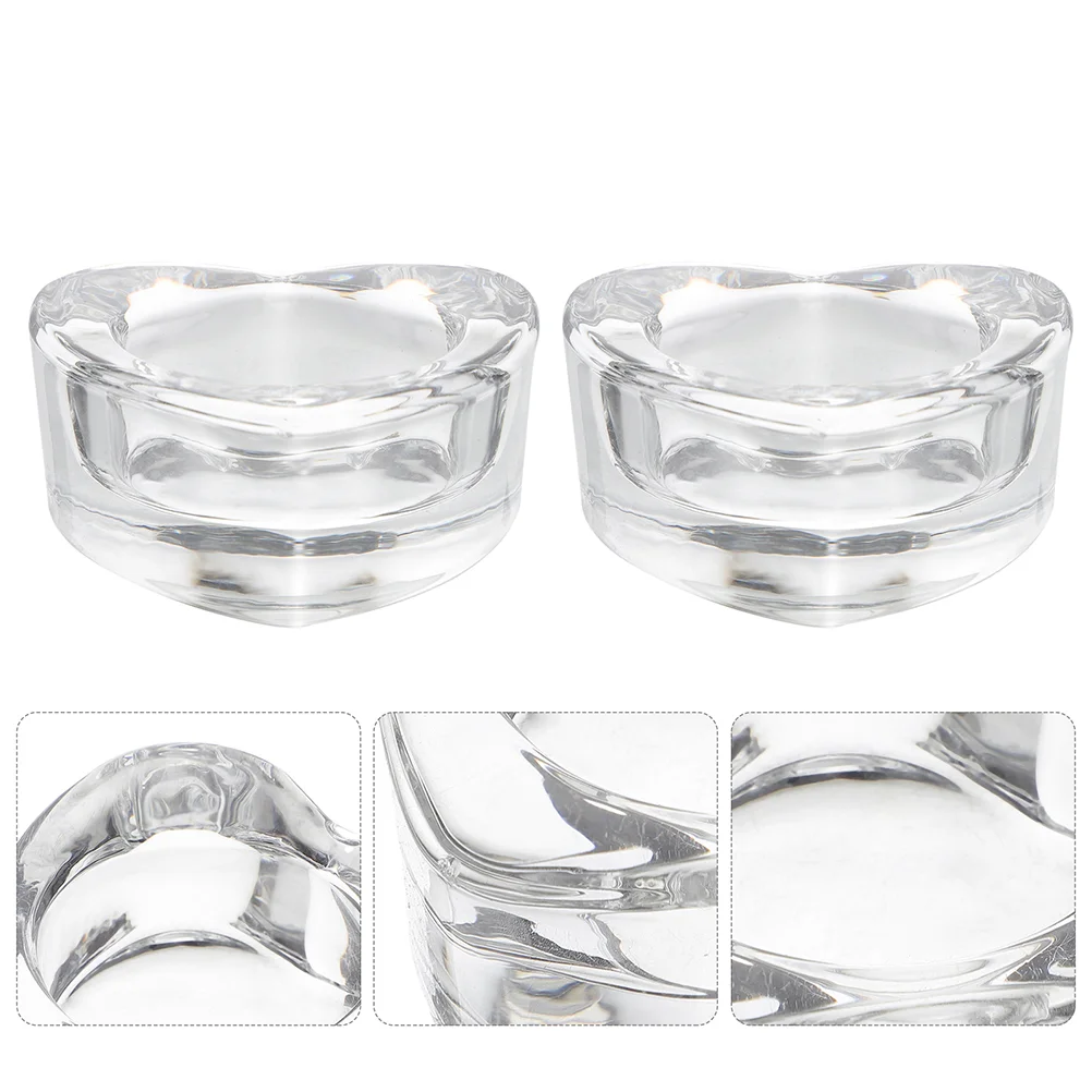 Clear Holders Heart Shaped Cup Taper Table Scented Glass Heart-shaped Transparent