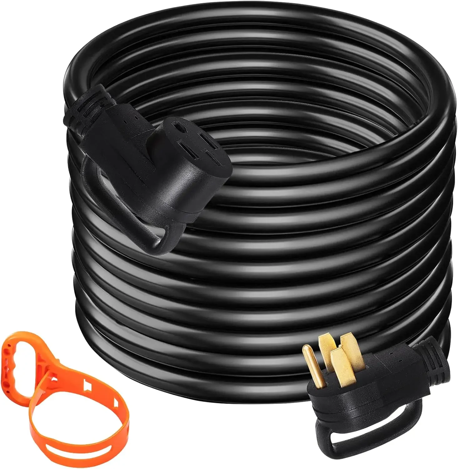 50 FT 50 Amp RV Extension Cord NEMA N14-50P to N14-50R, 125 / 250V Heavy Duty STW 6/3+ 8/1 RV Power Cord