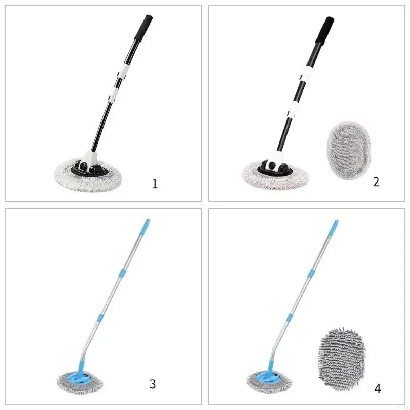 

77HF чистящая щетка Mop Telecoping Автомобильная щетка детализация швабля с длинной ручкой на 90 ° Свивальная замена головки