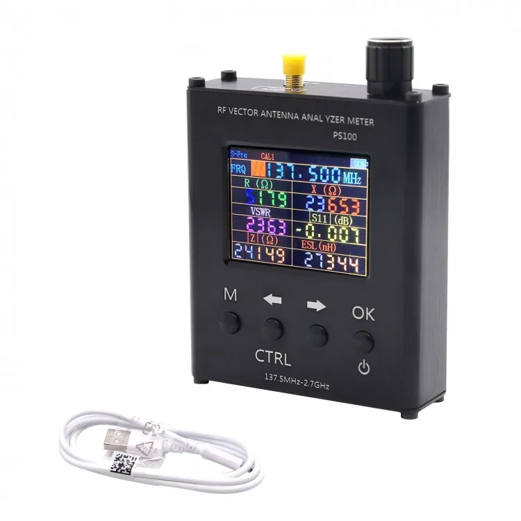 

PS100 137.5MHz - 2.7GHz UV RF Antenna Analyzer SWR Meter Tester with Aluminum Alloy Shell