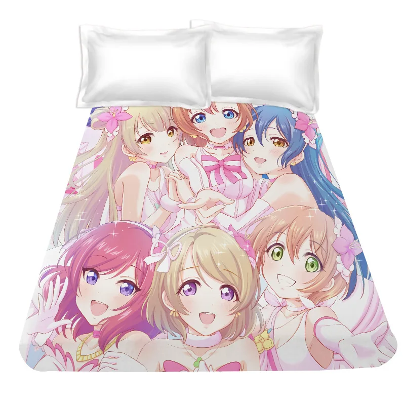 Простыня LoveLive, покрывало с принтом для спальни, постельное белье с подушкой, аниме-девочки Косака Хонока, покрывало для кровати, одинарный топпер