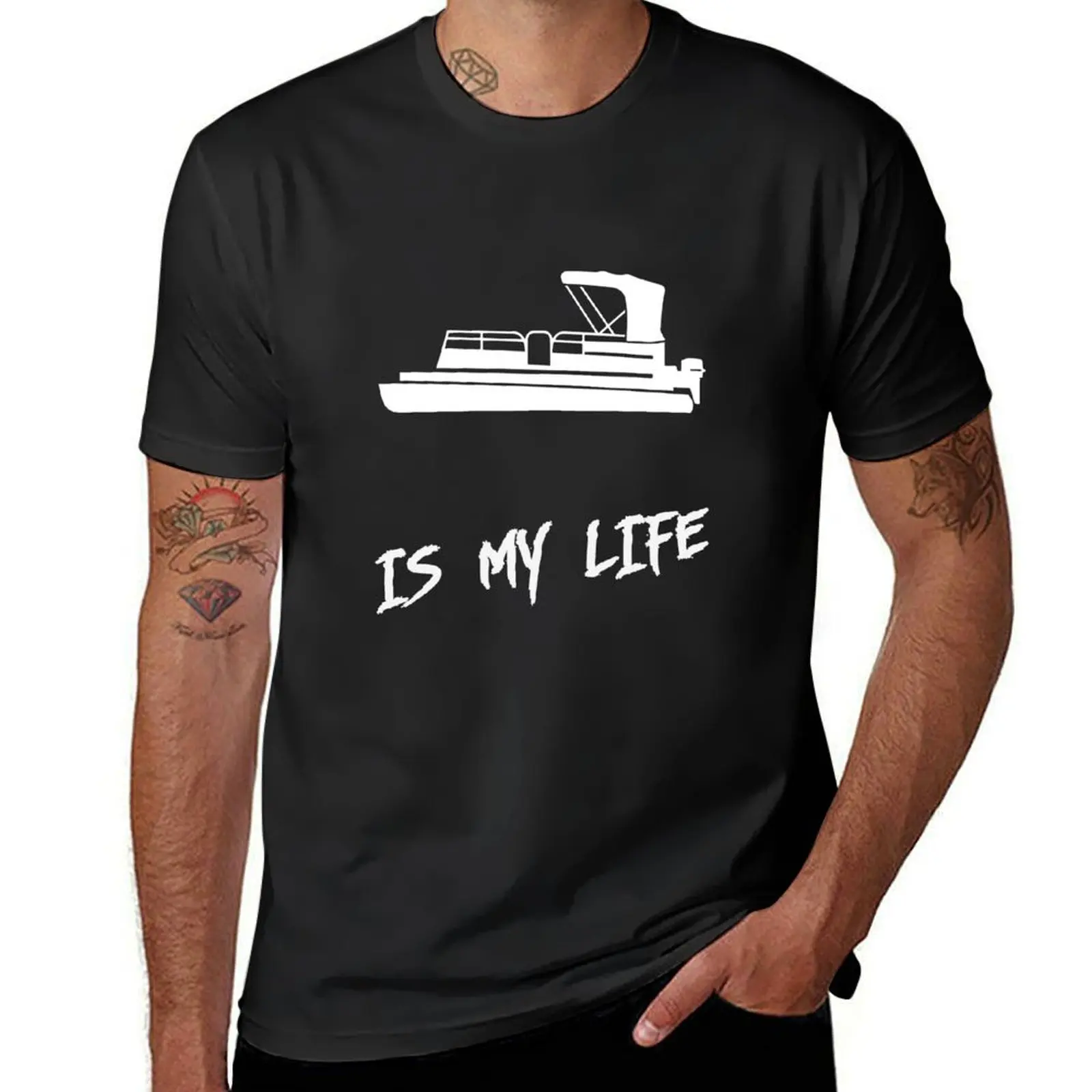 

pontoon boat is my life T-Shirt shirts graphic tees customs black t-shirts for men