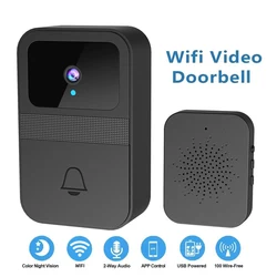 Sonnette Wi-Fi sans fil pour maison intelligente, sonnette avec batterie, caméra à vision nocturne 62, vidéo HD 1080P