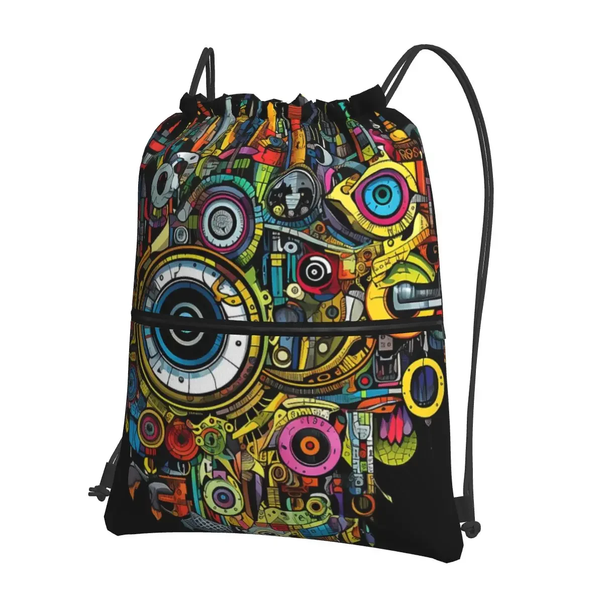 Clockwork Visions The Abstract Mind's Eye Backpacks Drawstring Bag Drawstring Bundle Pocket Storage Bags For School Students