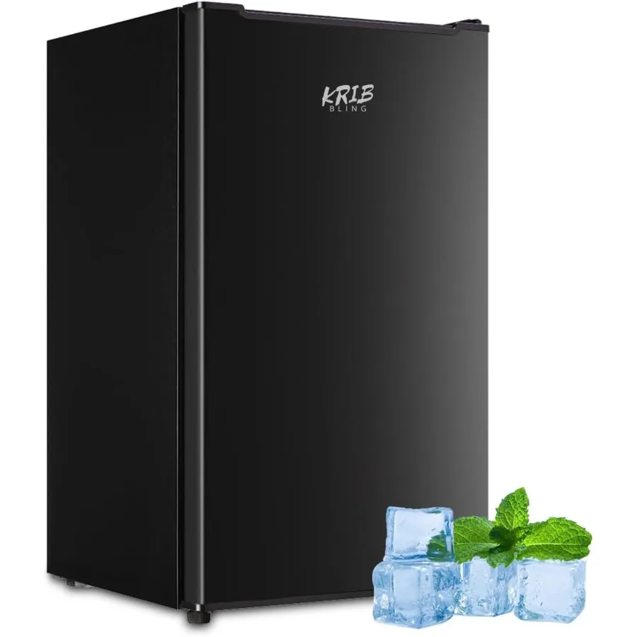 

3.2 Cu.ft Upright Freezer Compact Mini Freezer with Removable Shelves for Bedroom Office Kitchen Storage Solution Black Design