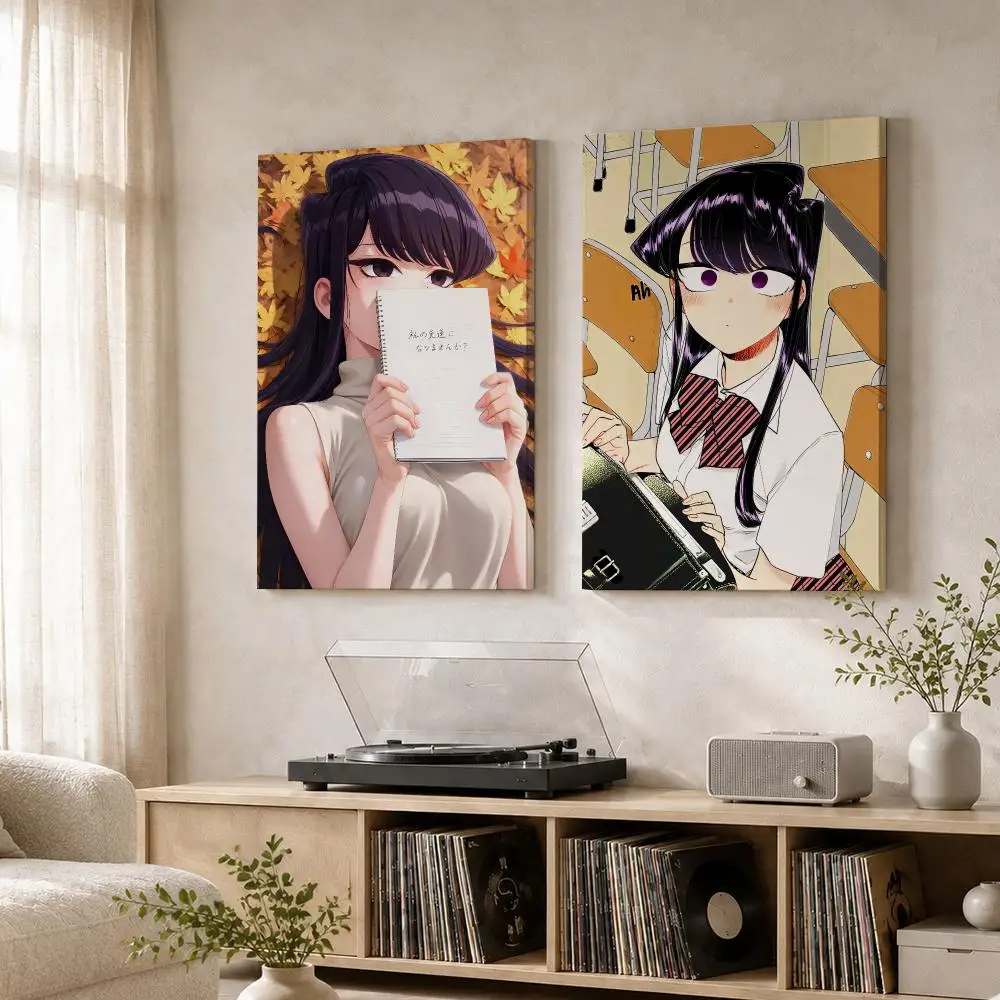 Anime K-Komi Cant Communicate Framed Wall Painting Wood Framed Wall Art Print For Bedroom Living Room Hallway Office Home Decor