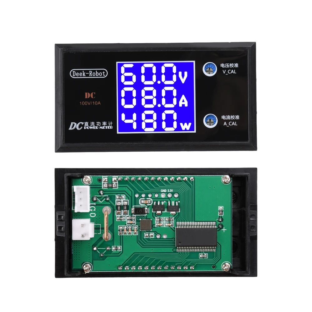 DC0-100V 10A LCD digital voltmeter，3-digit high-precision voltmeter, ammeter and wattmeter, suitable for electronic repairs, etc