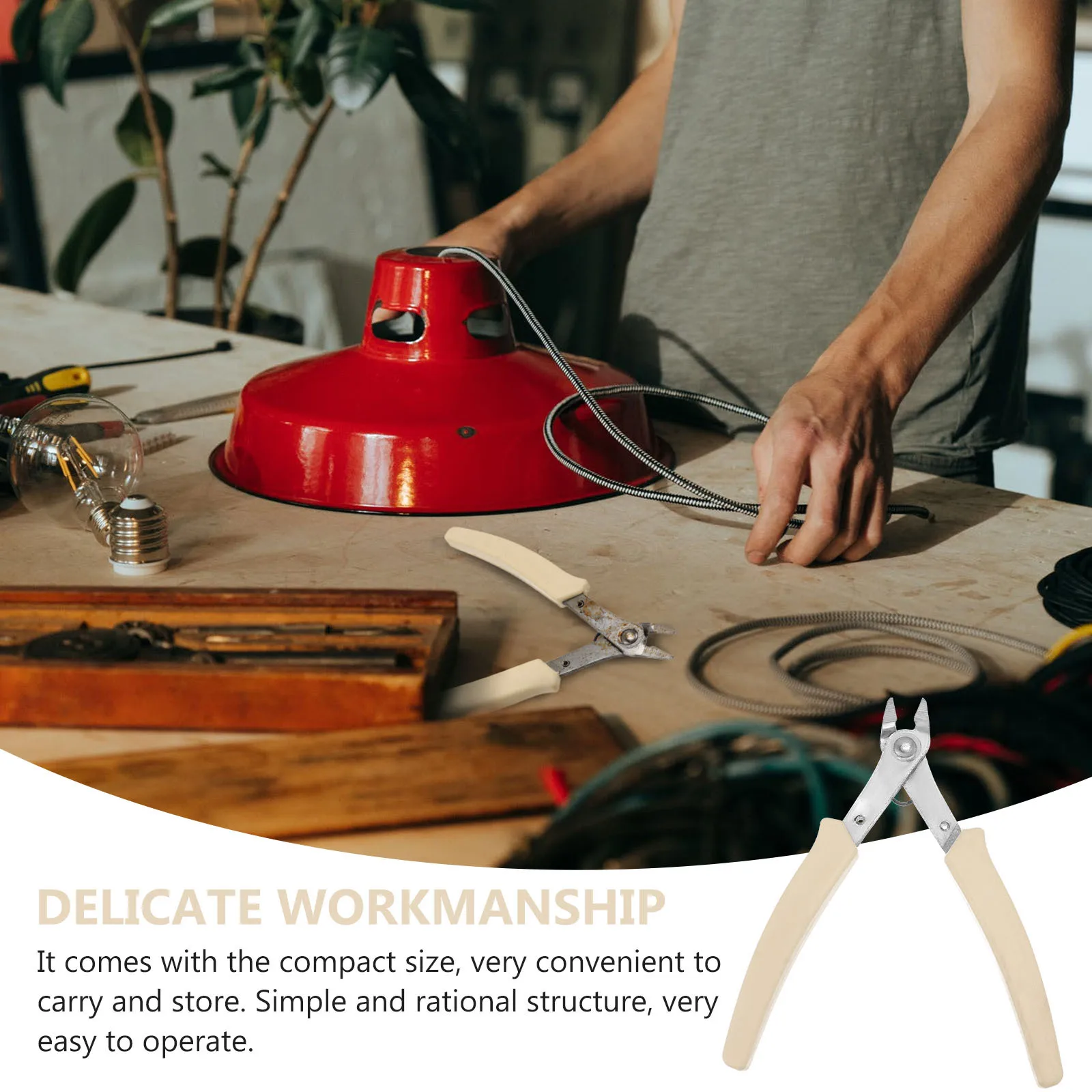 

1Pcs Stainless Steel Decrustation Plier Multi-Purpose Wire Stripper Cutter Tool Compact Design for Electrician Use White