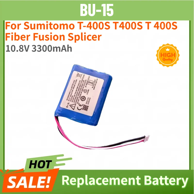 10.8V 3300mAh Battery for Sumitomo T-400S T400S T 400S Fiber Fusion Splicer High Quality BU-15 Replacement Battery
