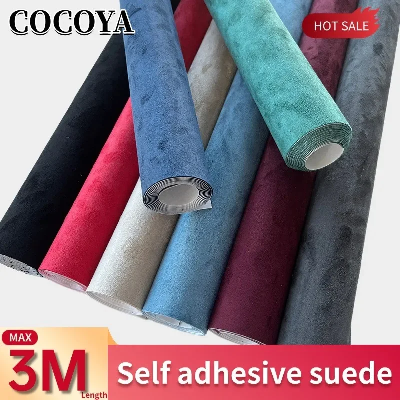 300/150cm Suede Self Adhesive Leather Repairs for Car Interior Door Panel Velvet Fabric DIY Sticker Furniture Sofa Renovation