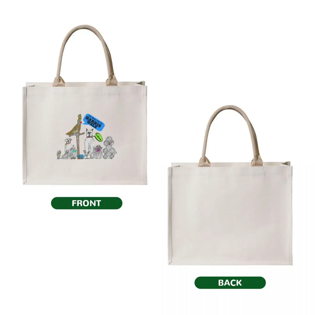 Animal Moms for Harris/Walz Tote Bag custom canvas bag Beach bag shopping cart bags