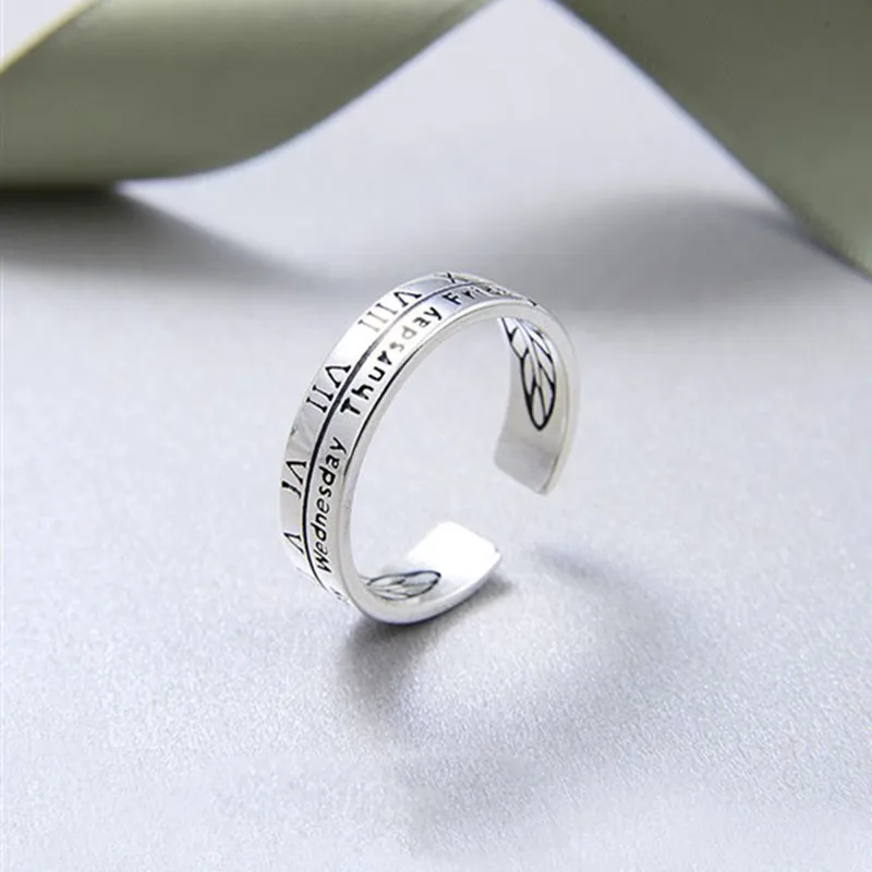 925 Sterling Silver Roman Numerals Rings For Women Men Wedding High Quality Jewelry Wholesale Offers With