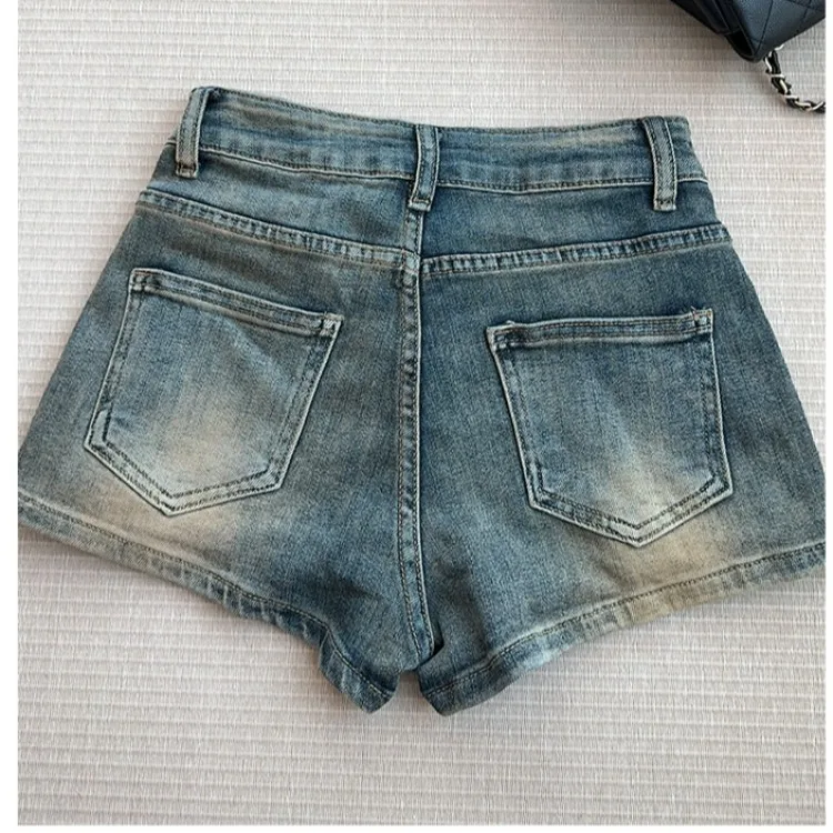 

Сексуальная джинсовая юбка f-длины, женская летняя с двойной талией, винтажная трапециевидная юбка со средней талией, американская одежда